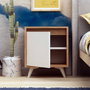 Hanah Home Mesilla de Noche Moderna Elegante Roble y Blanco 45x52x40 cm